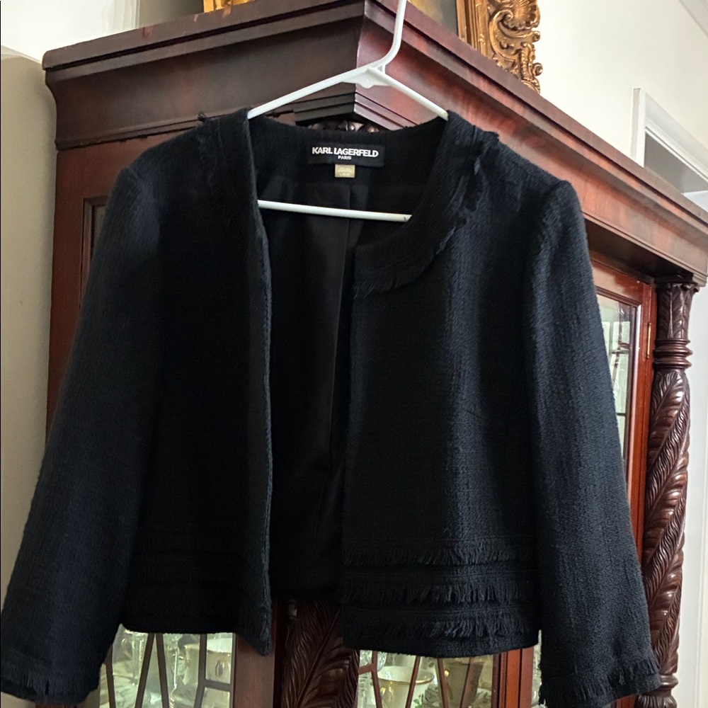 Karl Lagerfeld Textured Black Blazer